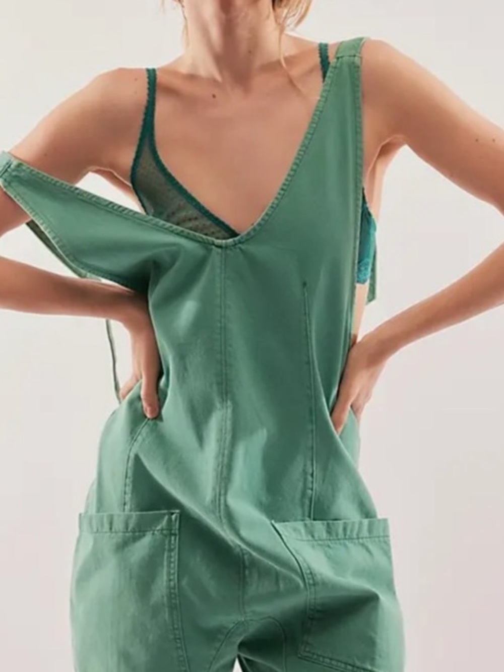 NWOT
Free People // We The Free
High Roller Jumpsuit Green size M - Picture 3 of 7